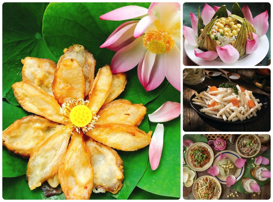 Vegetarisk matfestival 2025 kommer att sätta ett vietnamesiskt rekord med 200 vegetariska rätter gjorda på lotus. Foto: VietKings cac-mon-an-duoc-che-bien-tu-sen.jpg