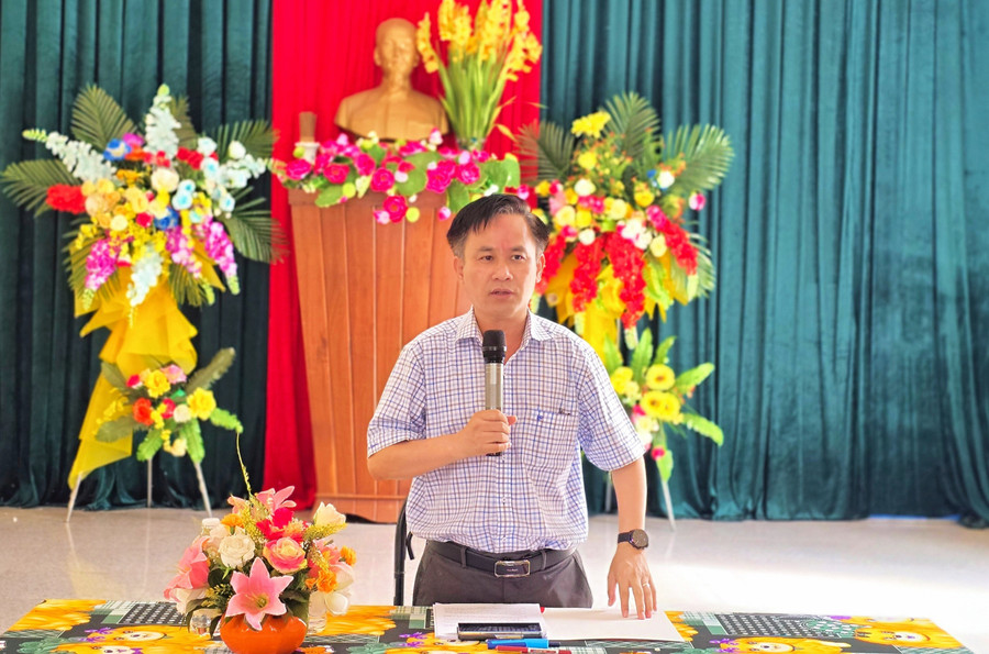 Bí thư Đảng ủy phường Pleiku Nguyễn Xuân Phước phát biểu tại buổi làm việc. Ảnh: B.B bi-thu-dang-uy-phuong-pleiku-nguyen-xuan-phuoc-phat-bieu-tai-buoi-lam-viec.jpg