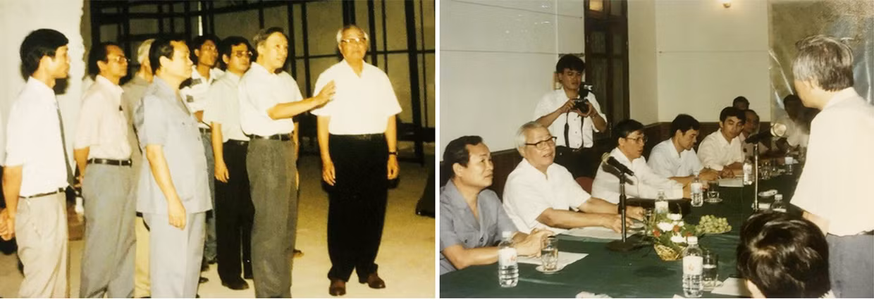 Thủ tướng Võ Văn Kiệt thăm Bảo tàng Dân tộc học Việt Nam năm 1997. Ảnh: BTDTHVN