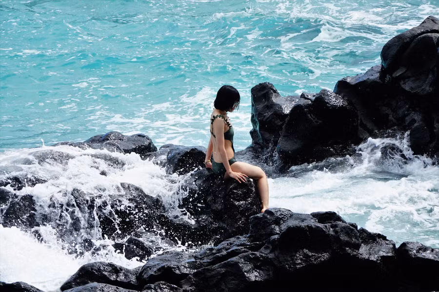 Một trong những điểm chụp hình được giới trẻ tìm đến trên đảo Bé, Lý Sơn