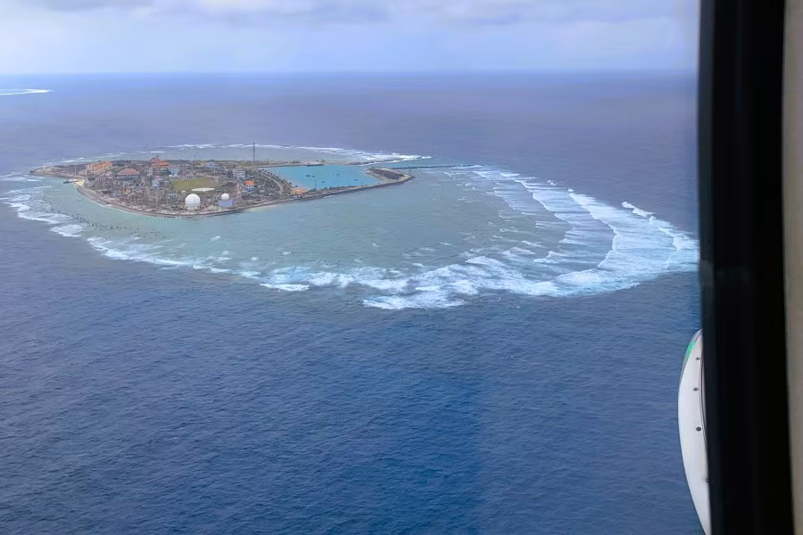 Xã Song Tử Tây thuộc đặc khu Trường Sa, nhìn từ trên cao