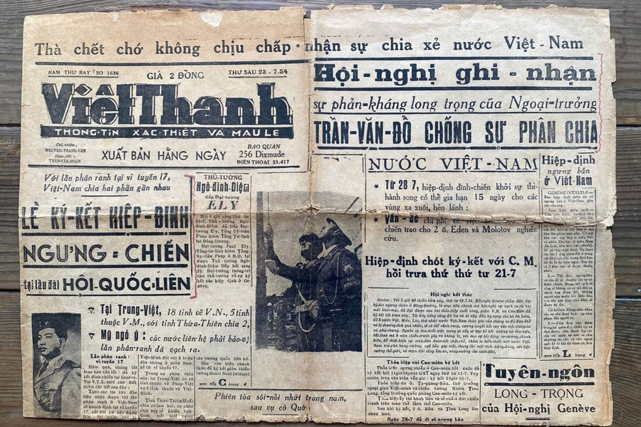 Tờ Việt Thanh xuất bản ngày 23/7/1954. Tờ Việt Thanh xuất bản ngày 23/7/1954.