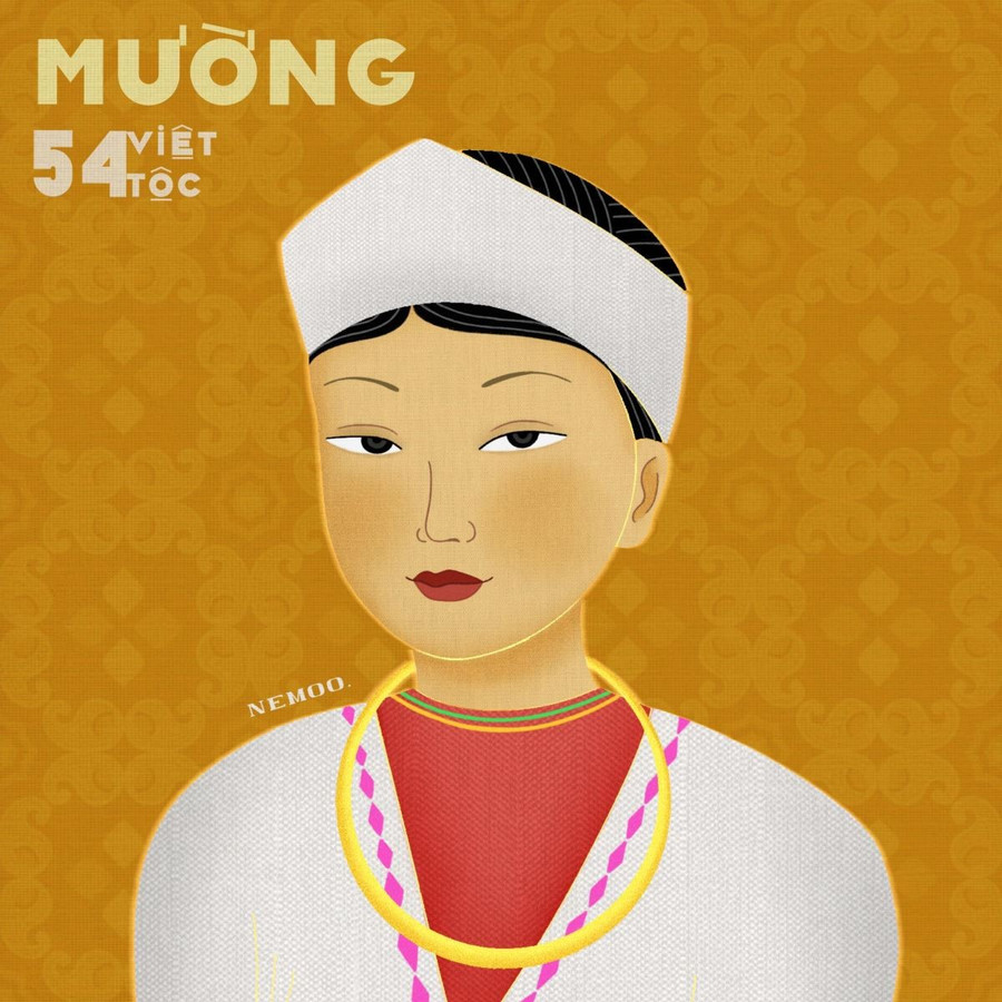 Image of Muong women in 54 Viet ethnic groups. Hình ảnh người phụ nữ Mường trong 54 Việt Tộc.