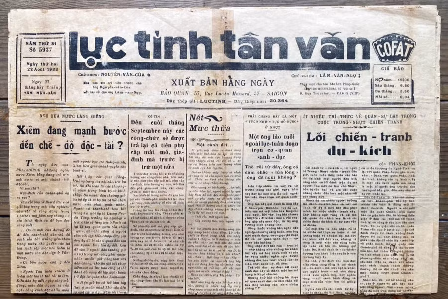 Lục Tỉnh Tân Văn được biết đến là tờ nhật báo đầu tiên của làng báo Sài Gòn.