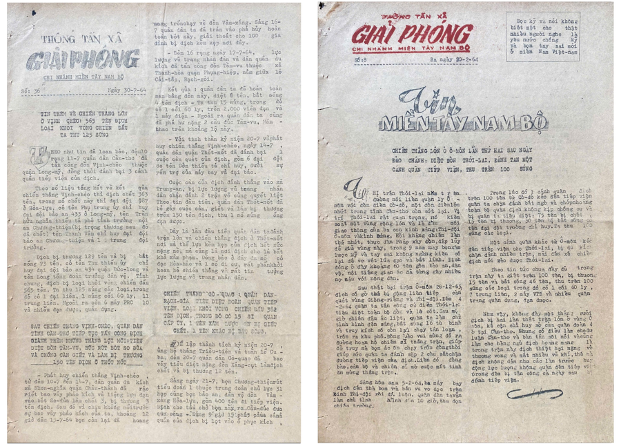 Ông Hiệp còn lưu giữ tờ báo quý hiếm của Thông tấn xã Giải phóng. Ông Hiệp còn lưu giữ tờ báo quý hiếm của Thông tấn xã Giải phóng.