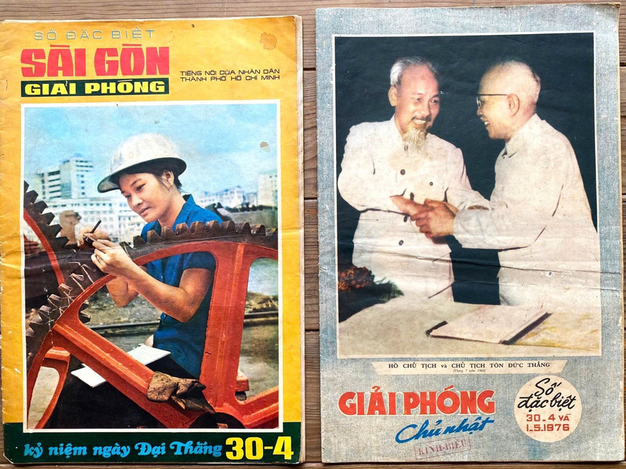Tờ Sài Gòn Giải Phóng số đặc biệt ra đúng ngày 30/4/1976. Tờ Sài Gòn Giải Phóng số đặc biệt ra đúng ngày 30/4/1976.