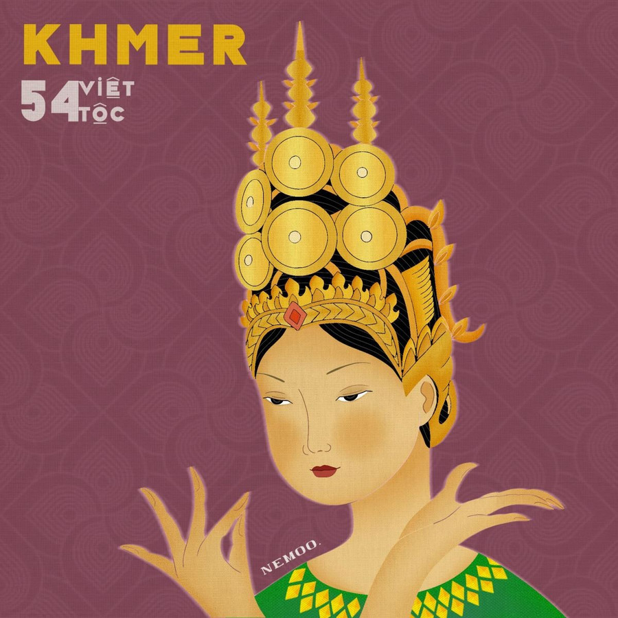 Khmer People - 1 work in the series 54 Viet Ethnic Groups. Người Khmer - 1 tác phẩm trong bộ 54 Việt Tộc.
