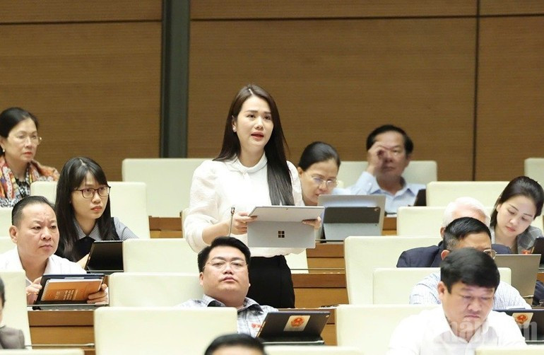 Đại biểu Vương Thị Hương (Hà Giang) phát biểu. (Ảnh: DUY LINH) Đại biểu Vương Thị Hương (Hà Giang) phát biểu. (Ảnh: DUY LINH)