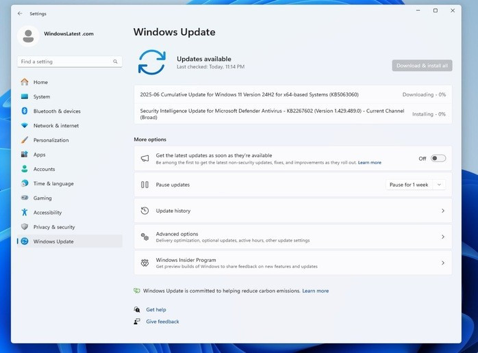 Microsoft đã phát hành bản cập nhật khẩn cấp KB5063060 Microsoft đã phát hành bản cập nhật khẩn cấp KB5063060
