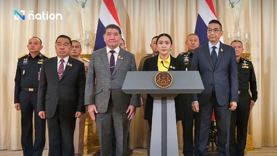 Thủ tướng Paetongtarn Shinawatra và nội các Thái Lan kêu gọi người dân ủng hộ chính phủ trong vấn đề này. Ảnh: The Nation Thủ tướng Paetongtarn Shinawatra và nội các Thái Lan kêu gọi người dân ủng hộ chính phủ trong vấn đề này. Ảnh: The Nation