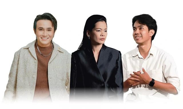Từ trái sang: Đạo diễn Huỳnh Lập, Nguyễn Thị Thắm và Hùng Trần Từ trái sang: Đạo diễn Huỳnh Lập, Nguyễn Thị Thắm và Hùng Trần