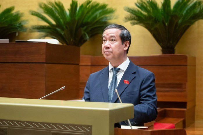 Bộ trưởng Bộ Giáo dục và Đào tạo Nguyễn Kim Sơn phát biểu. Ảnh: Phạm Thắng Bộ trưởng Bộ Giáo dục và Đào tạo Nguyễn Kim Sơn phát biểu. Ảnh: Phạm Thắng