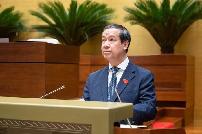 Bộ trưởng Bộ Giáo dục và Đào tạo Nguyễn Kim Sơn phát biểu. Ảnh: Phạm Thắng