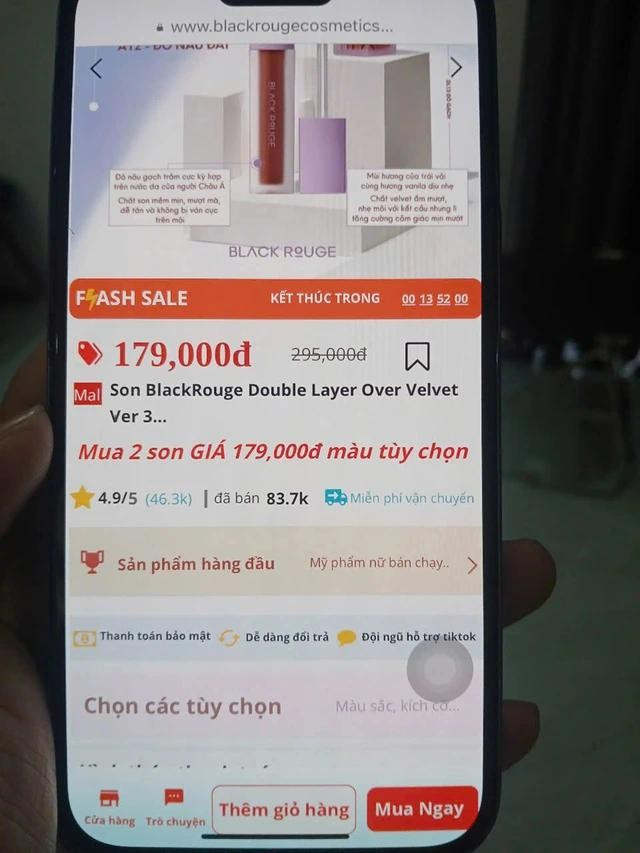 Son giả nhãn hiệu Black Rouge vẫn đang được bán trên mạng Son giả nhãn hiệu Black Rouge vẫn đang được bán trên mạng