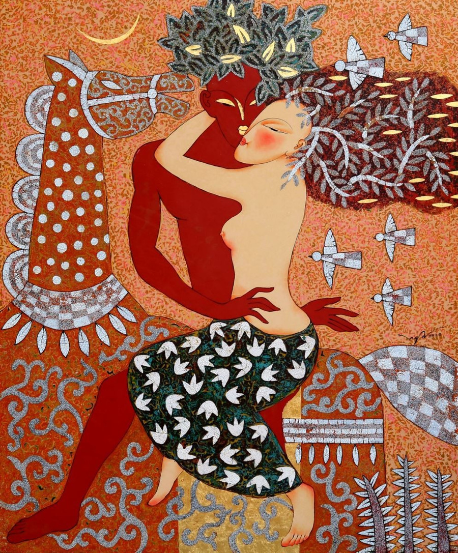 Khi tình yêu và ánh sáng trong hội hoạ sơn dầu - sơn mài.