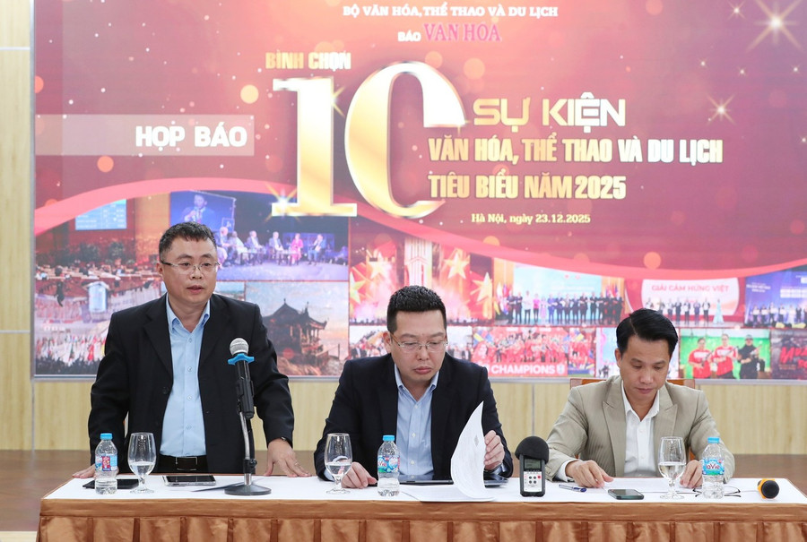 Họp báo bình chọn 10 sự kiện tiêu biểu văn hóa, thể thao và du lịch tiêu biểu năm 2025 được tổ chức ngày 23/12 tại Hà Nội.