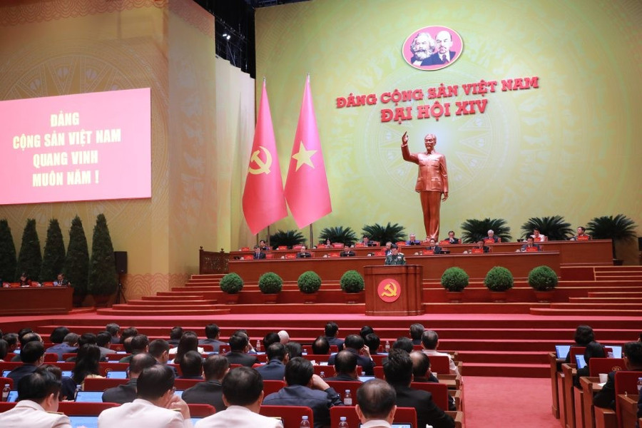 Hình ảnh phiên làm việc sáng 21.1 của Đại hội XIV. Ảnh: Trần Vương