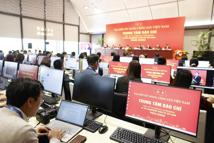 Họp báo Đại hội XIV của Đảng tại Trung tâm báo chí. Ảnh: Như Ý.