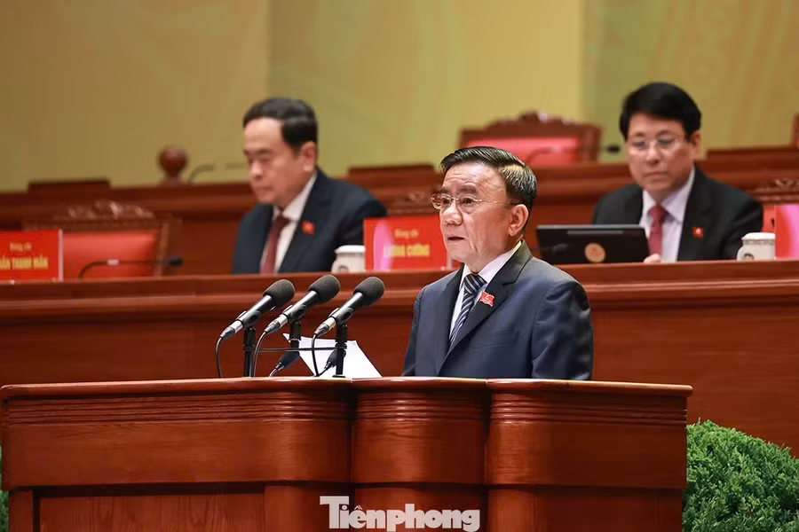 Thường trực Ban Bí thư Trần Cẩm Tú phát biểu tại phiên trù bị. Ảnh: Như Ý.