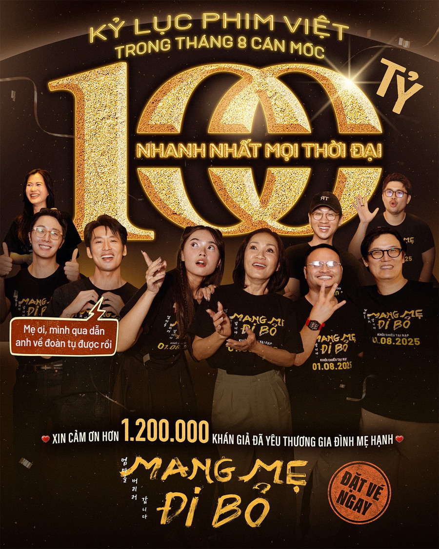 Phim hợp tác Việt - Hàn "Mang mẹ đi bỏ" cán mốc 100 tỷ đồng doanh thu. Ảnh: CJ HK Phim hợp tác Việt - Hàn "Mang mẹ đi bỏ" cán mốc 100 tỷ đồng doanh thu. Ảnh: CJ HK
