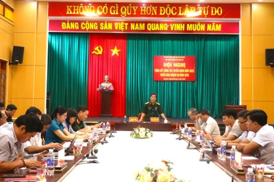 An Khê: Tổng kết công tác tuyển quân năm 2025. Ảnh: Ngọc Minh