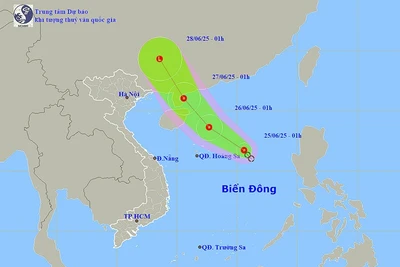 Thời tiết ngày 25/6: Áp thấp nhiệt đới trên biển Đông, nhiều khu vực đất liền mưa lớn cục bộ