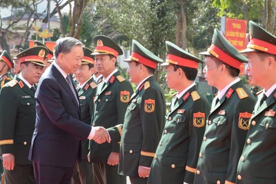 Tổng Bí thư Tô Lâm thăm và làm việc với Bộ Tư lệnh Quân đoàn 34, Binh đoàn 15