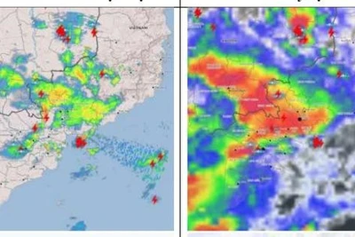 Chiều nay Nam bộ mưa to nhiều nơi, tiếp tục kéo dài đến ngày mai