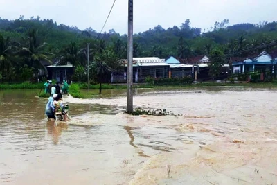 Bình Định: Mưa xối xả suốt 24 giờ, ngập lụt rộng, nhiều hồ chứa xả nước