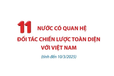 11 nước có quan hệ Đối tác Chiến lược Toàn diện với Việt Nam