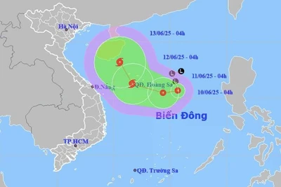 Áp thấp nhiệt đới gió giật cấp 8, hướng về Hoàng Sa