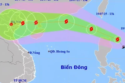 Bão Wipha có đường đi, hình dáng của YagiBão Wipha có đường đi, hình dáng của Yagi
