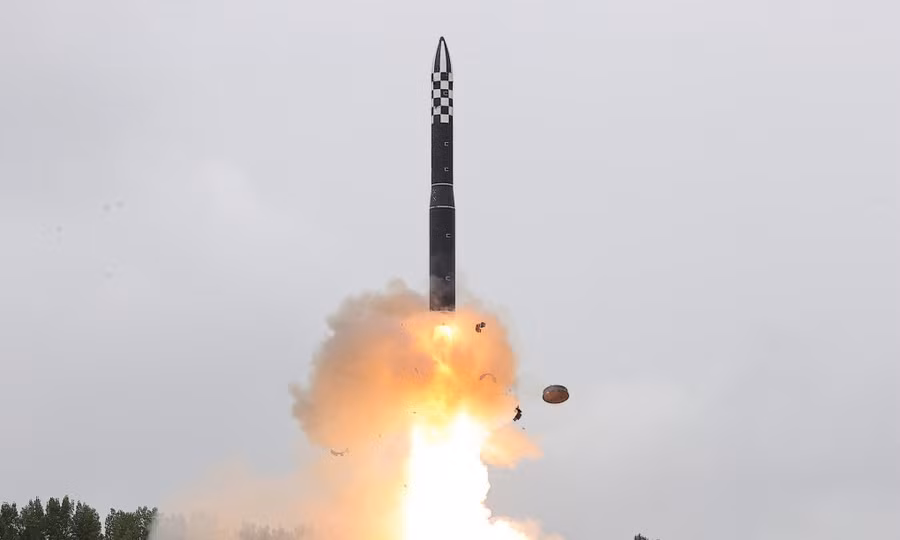 Tên lửa Triều Tiên trong lần phóng hồi tháng 7-2023. Ảnh: KCNA