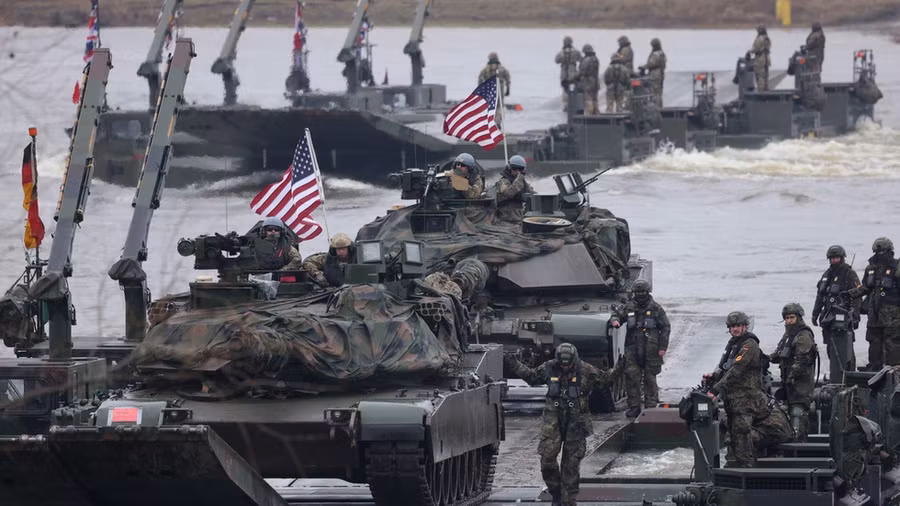 Xe tăng chủ lực của Mỹ trong cuộc tập trận của NATO tháng 3/2024 ở Ba Lan. Ảnh: Getty Images