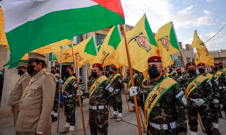 Các thành viên Kataib Hezbollah, lực lượng thuộc IRI tại Iraq tháng 11/2023. Ảnh: AFP Các thành viên Kataib Hezbollah, lực lượng thuộc IRI tại Iraq tháng 11/2023. Ảnh: AFP