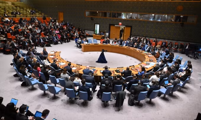 Hội đồng bảo an LHQ họp về tình hình trung đông ngày 25/3. Ảnh: AFP