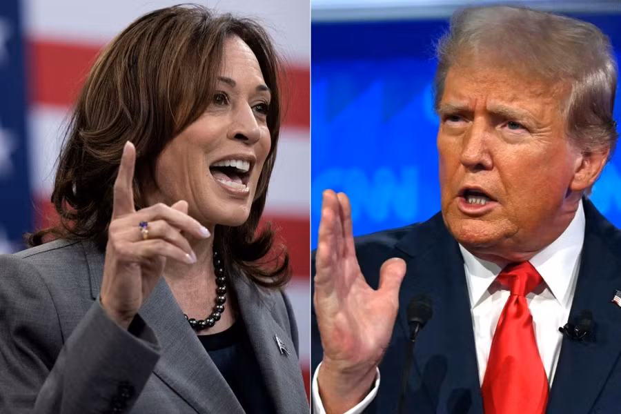 Bà Harris và ông Trump. Ảnh: AFP