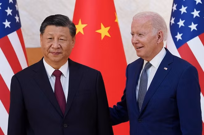 Chủ tịch Trung Quốc và Tổng thống Mỹ hồi năm 2022 ở Bali, Indonesia. Ảnh: Reuters Chủ tịch Trung Quốc và Tổng thống Mỹ hồi năm 2022 ở Bali, Indonesia. Ảnh: Reuters