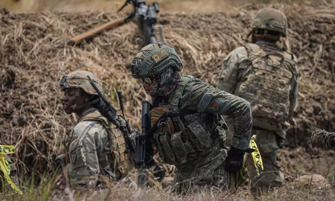 Binh sỹ Mỹ và Philippines tham gia tập trận tháng 4/2023. Ảnh: US Army
