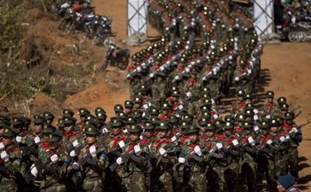 Lực lượng Ta'ang ở bang Shan, Myanmar. Ảnh: AP