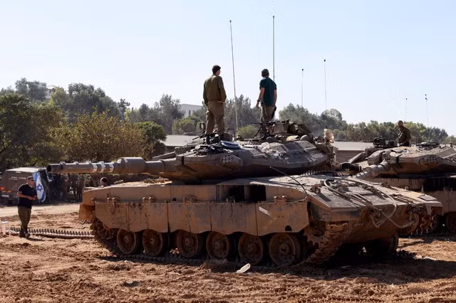 Lực lượng Israel ở gần khu vực biên giới phía Nam Dải Gaza. Ảnh AFP