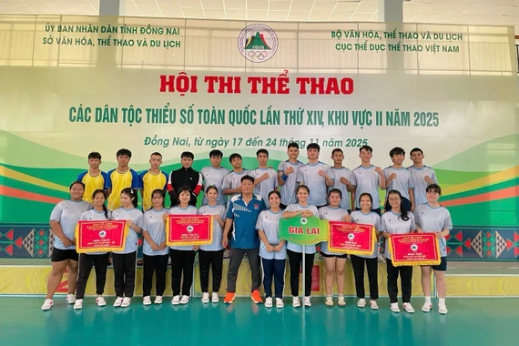 Các VĐV Gia Lai đã giành giải nhì toàn đoàn 