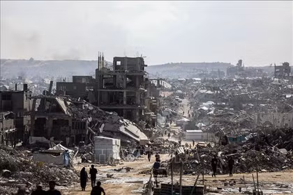 Cảnh đổ nát do xung đột tại Jabalia, phía Bắc Dải Gaza ngày 24-10-2025. 