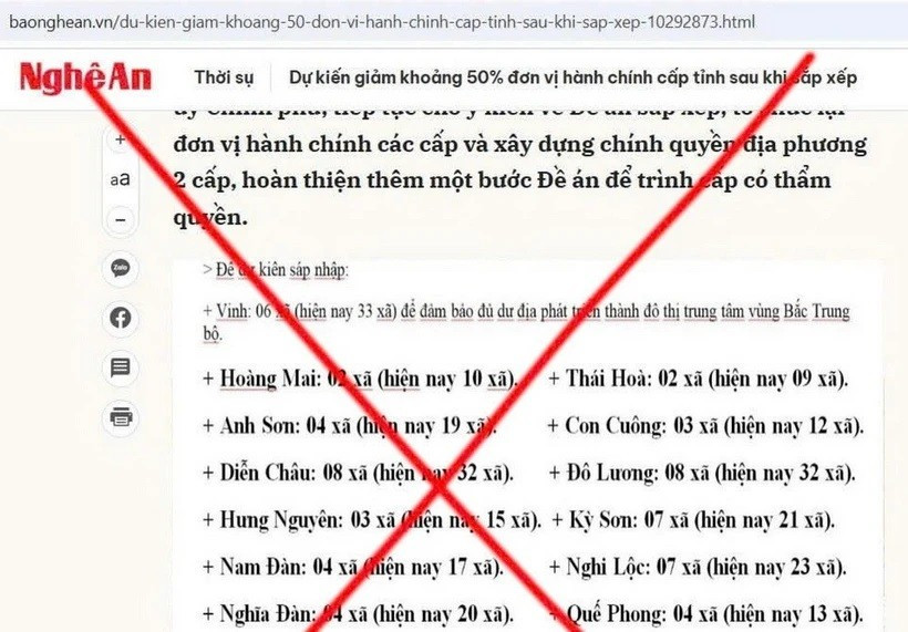 Ảnh cắt ghép, giả mạo bài viết trên Báo Nghệ An. (Nguồn: báo Nghệ An) untitled-9346.jpg