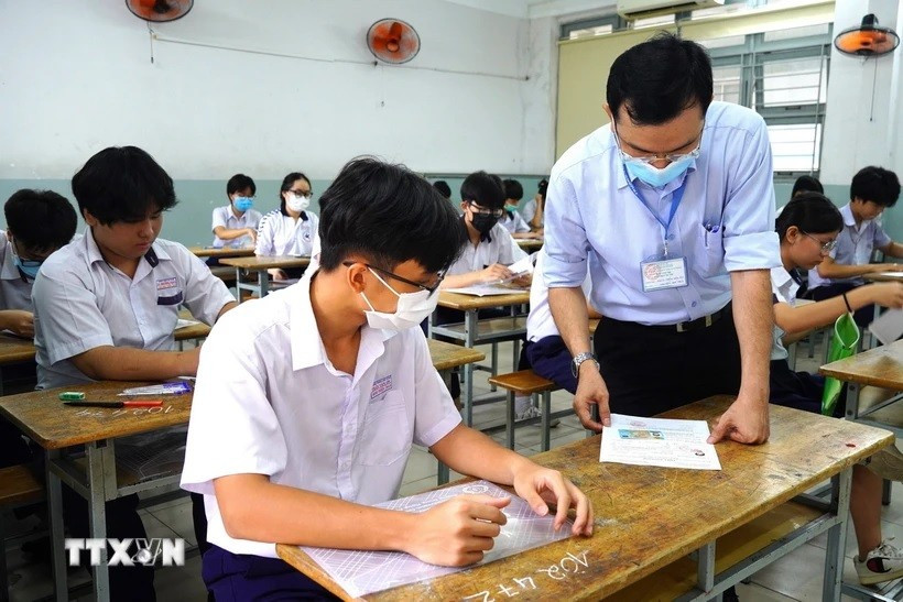 Thí sinh dự thi vào lớp 10 tại Thành phố Hồ Chí Minh. (Ảnh: TTXVN) untitled-1303.jpg