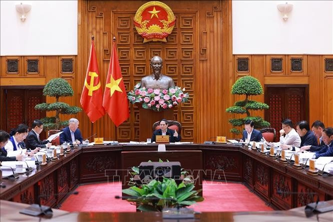Thủ tướng Phạm Minh Chính chủ trì cuộc họp của Ban Thường vụ Đảng ủy Chính phủ về đề án sắp xếp các đơn vị hành chính, ngày 11/3/2025. Ảnh: Dương Giang/TTXVN Thủ tướng Phạm Minh Chính chủ trì cuộc họp của Ban Thường vụ Đảng ủy Chính phủ về đề án sắp xếp các đơn vị hành chính, ngày 11/3/2025. Ảnh: Dương Giang/TTXVN