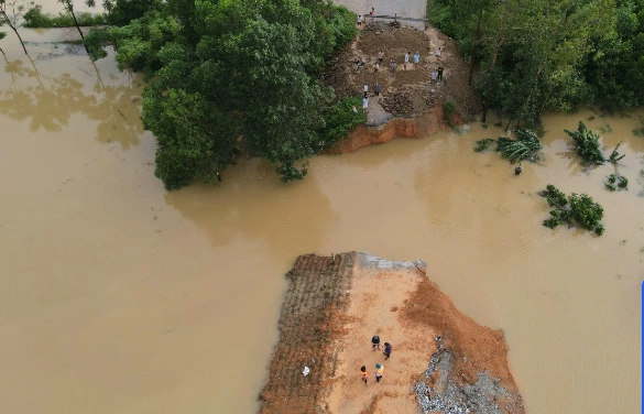Đoạn đê vỡ 22 m trên sông Lô trong đợt mưa lũ do bão số 3 năm 2024 Đoạn đê vỡ 22 m trên sông Lô trong đợt mưa lũ do bão số 3 năm 2024