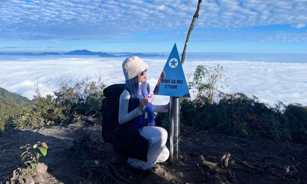 Thu Lan trong một lần trekking chinh phục đỉnh Sa Mu (Sơn La). Thu Lan trong một lần trekking chinh phục đỉnh Sa Mu (Sơn La).