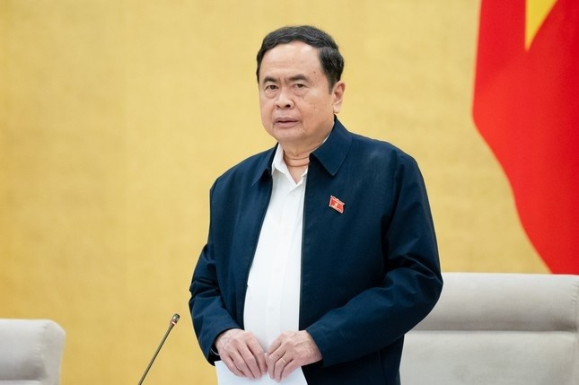 Chủ tịch Quốc hội Trần Thanh Mẫn điều hành nội dung cuộc họp. Ảnh: QH untitled-632.jpg