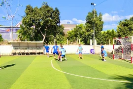 14 đội bóng tranh tài tại Giải bóng đá mini 5 người Cúp Mùa xuân (mở rộng) xã Đak Đoa